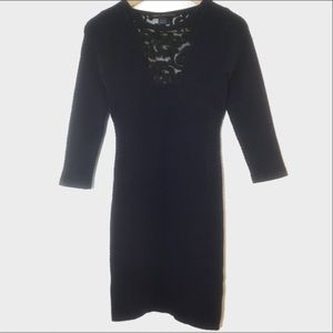 French Connection lace and knit dress